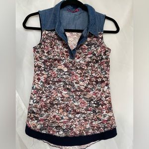 San Francisco Floral & Jeans Top / Chandail sans manche